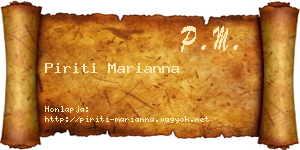 Piriti Marianna névjegykártya